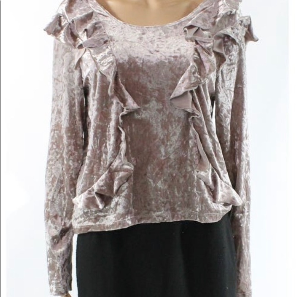 Stone crushed velvet ruffled top Vanity Room, M